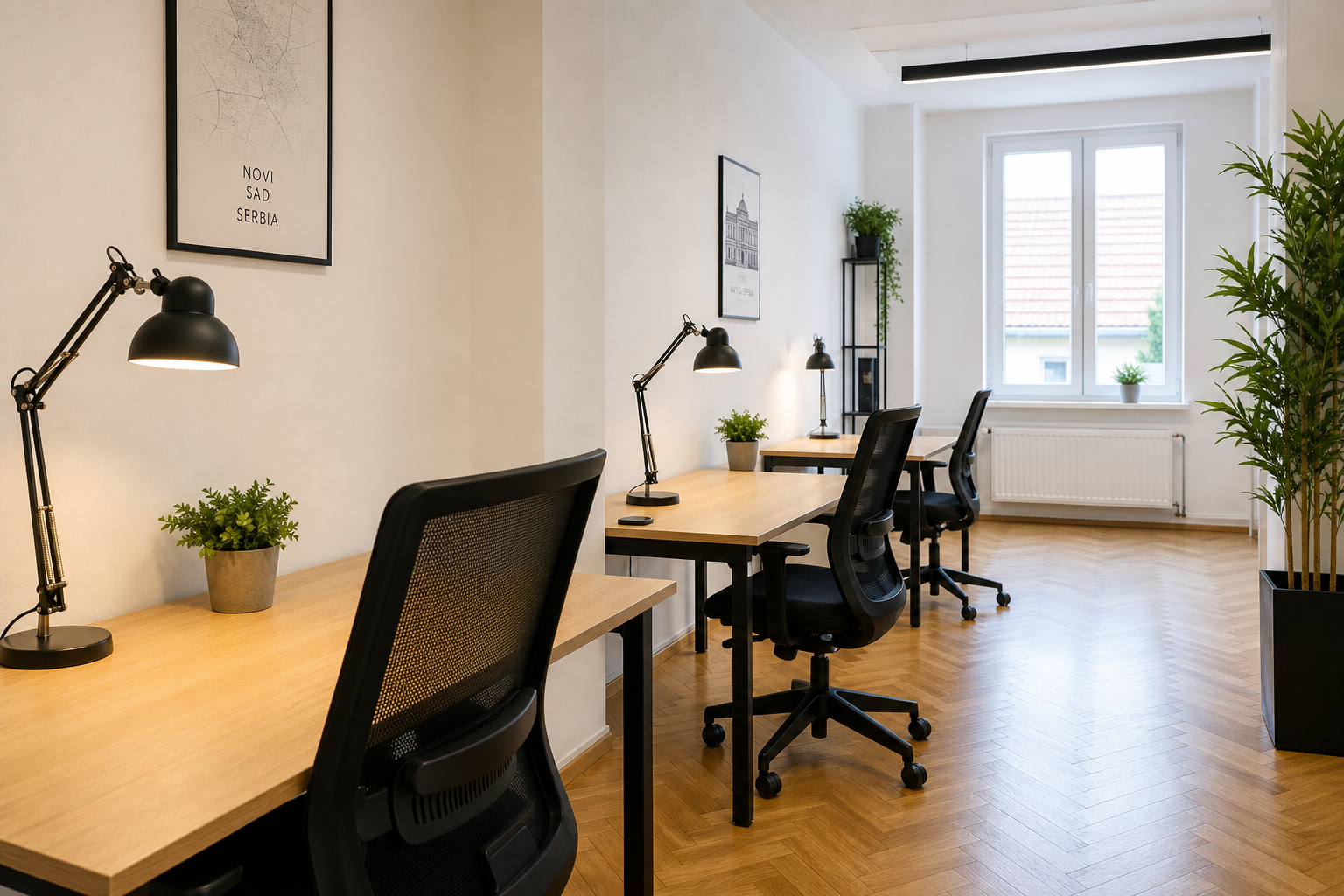 Moderna radna zona u Yubiz Coworking prostoru